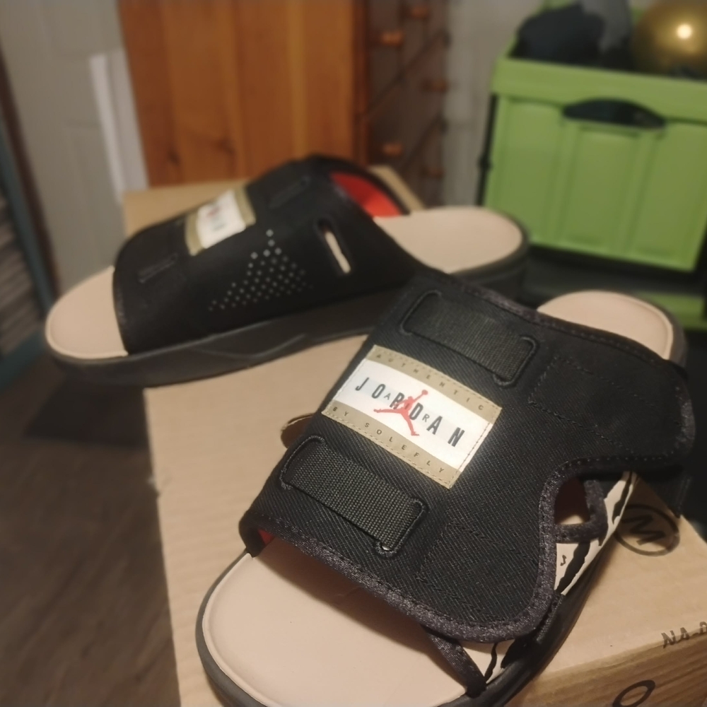 Jordan Black and Cream Sandals